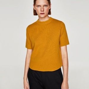 Mustard Knit Mockneck Shirt